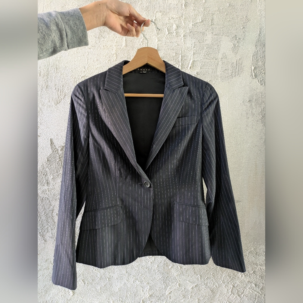 Theory pin striped suit